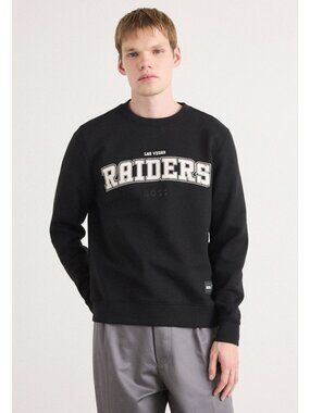 Hugo Boss Watt x NFL Las Vegas Raiders Black Logo Crewneck Sweatshirt Large NWT